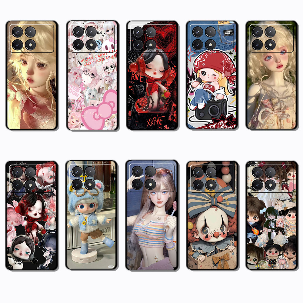 สําหรับ Xiaomi Redmi K40 K60 K70 หมายเหตุ 7 8 Pro J12 BJD สีดําขอบเคสโทรศัพท์ TPU | แสดงความสวยของโท