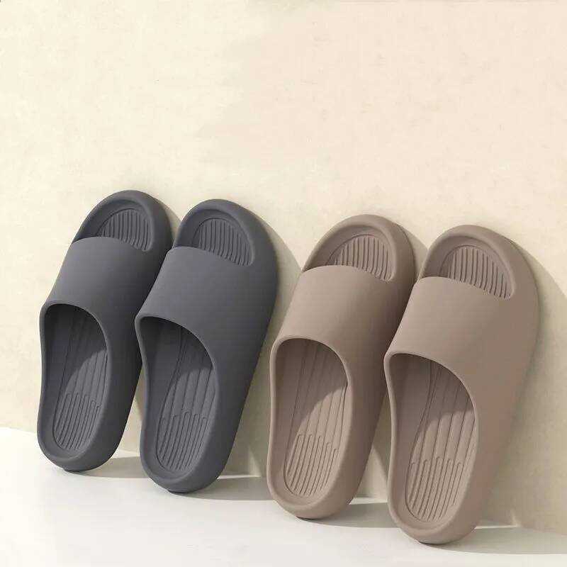 C Big Size Men Bathroom Shoes House Slippers Home Thick Sole Flats Soft EVA Hotel Shower Shoes Non-