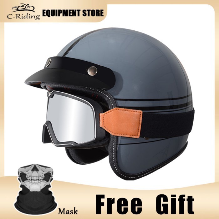 Japan Korea Genuine TT&COCASCOS Open Face Motorcycle Helmet Retro Vintage Chopper Motorbike Scooter
