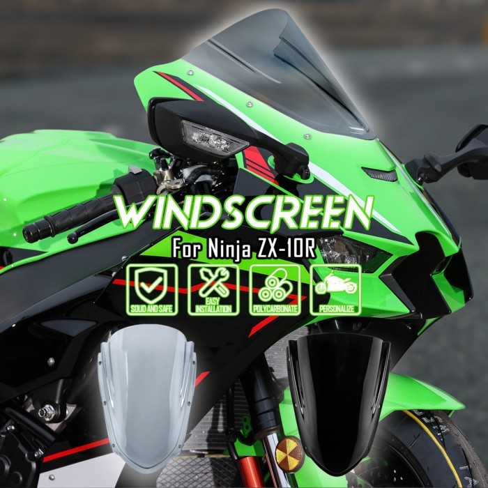 ZX10R Motorcycle Front Windshield Windscreen For Kawasaki Ninja ZX-10R ZX 10R 2021-2025 Wind shield