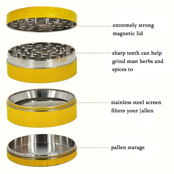 New Color Crack Grinding Machine with Magnetic Cap Zinc Alloy Grinding Machine Fragrance Grinding M