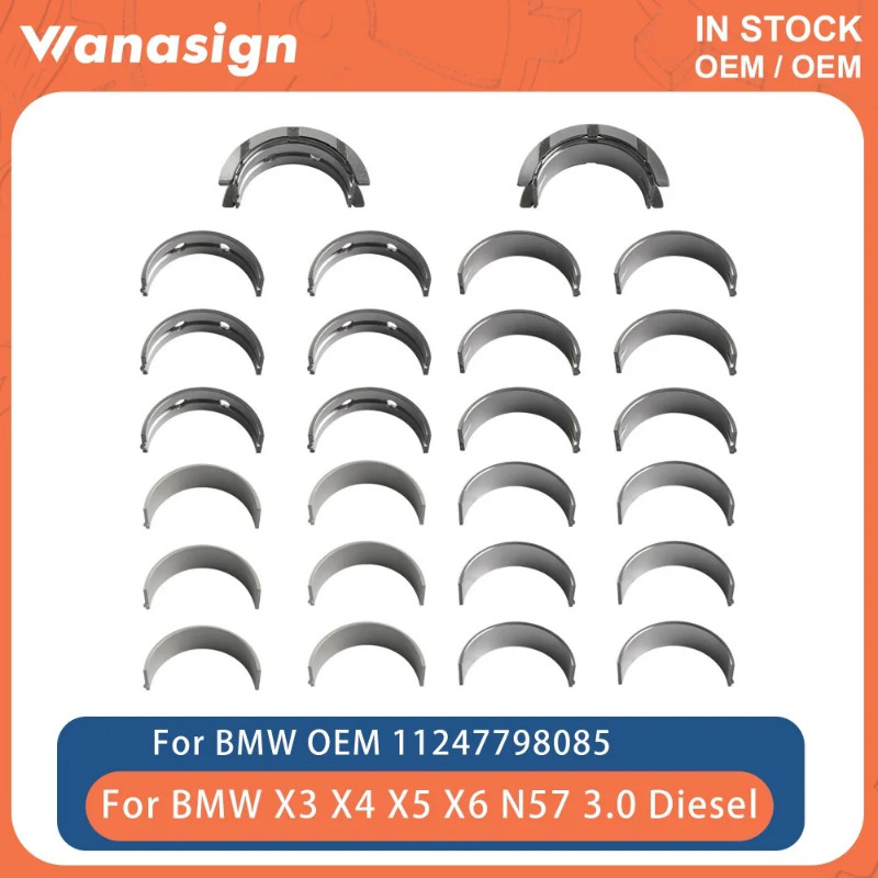 Engine Main Dearing & Connecting Rod Dearing Set Fit 3.0 L T For BMW X3 X4 X5 X6 N57 N57D30 3.0L Di