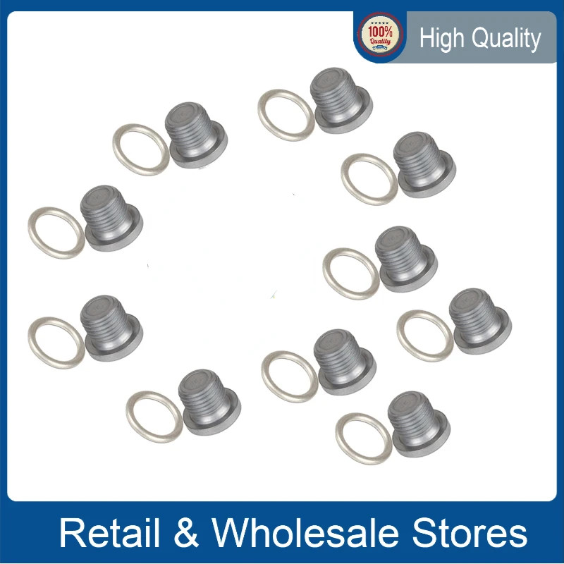 10Pcs N0138157 N91167901 Engine Oil Pan Drain Plug Kit For VW Jetta Golf CC PASSAT AUDI Q3 Q5 Q7 TT