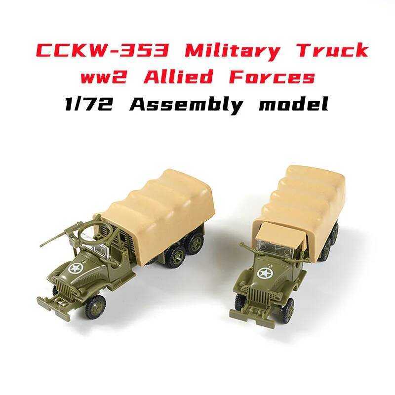 C 4D 1/72 GMC Allied Forces Truck Cw-353 Military Truck Glue-Free Assembly Model Vehicle Toy