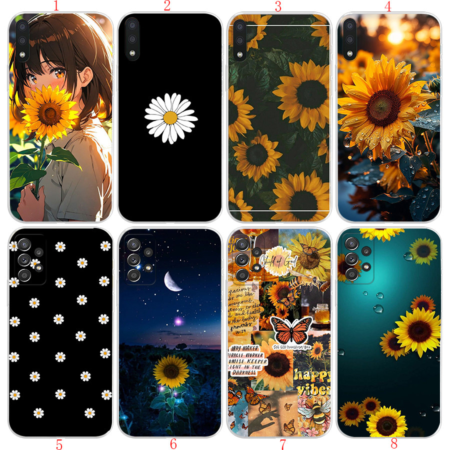 Samsung A6 A8 A9 J4 2018 J2 J4 J5 J6 J7 Prime Plus N42 ดอกทานตะวันเคสโทรศัพท์โปร่งใสนุ่ม