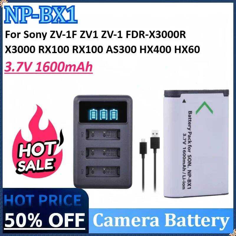C New 3.7V 1600Mah NP Bx1 Np-Bx1 Camera Battery For Sony Zv-1F Zv1 Zv-1 Fdr-X3000r X3000 Rx100 Rx10