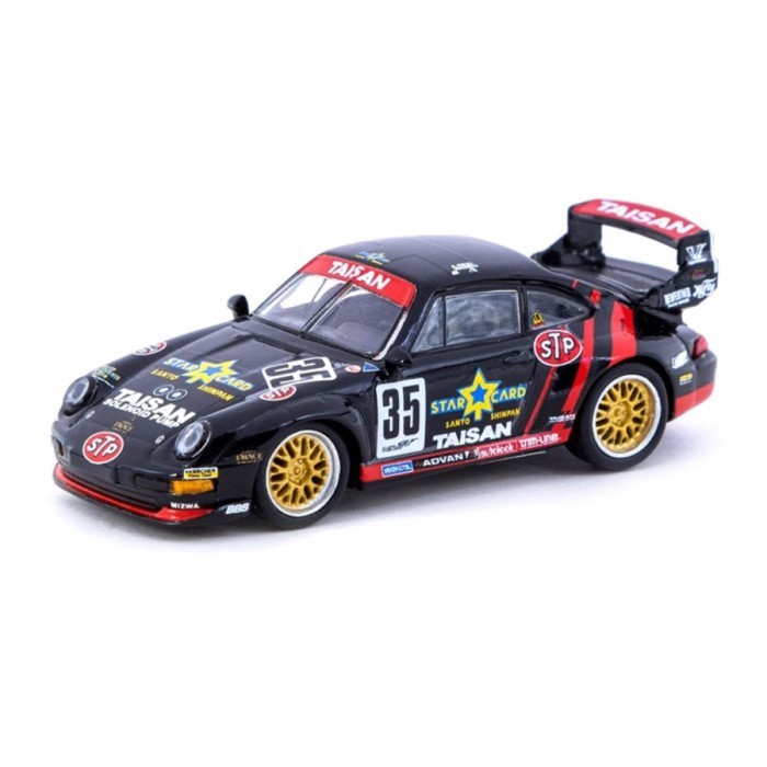 โมเดลรถ Out of Print 1/64 TARMAC Porsche 911 (993) GT2 JGTC Taisan Starcard #35模型