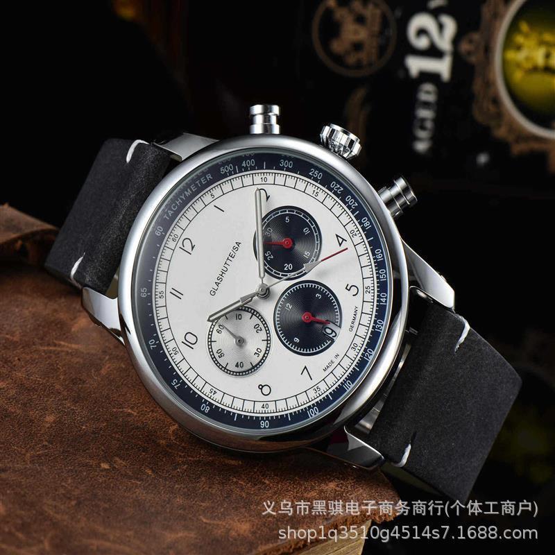 ส่วนลดใน Straw Time สไตล์ใหม่ Six-Hand Full-Function Chronograph Mens Watch Small Amount Hot-sell Qu