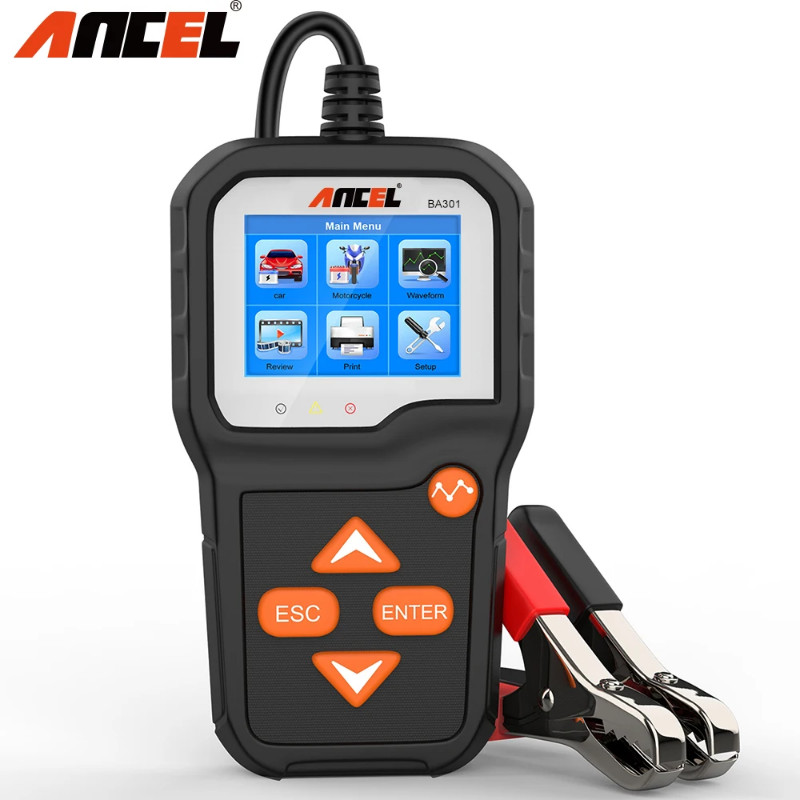 Ancel BA301 Battery Tester 100 to 2000CCA Car Quick Cranking Charging Circut Tester 6V-12V Motorcyc