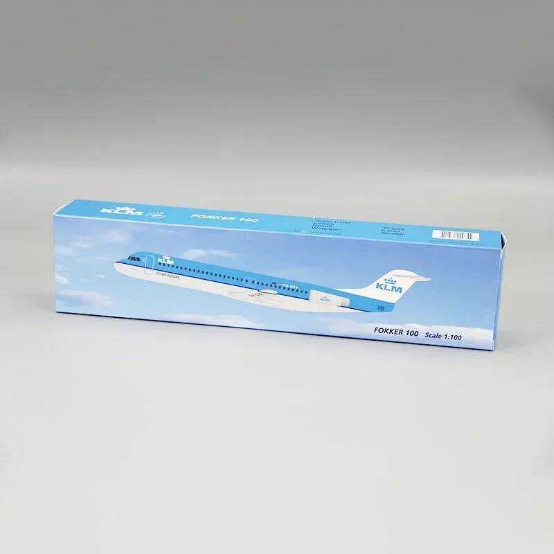 C 1:100 Scale KLM Fokker Fk-100 Aires ABS Plastic Airplane Model Toy Aircraft Plane Model Collectio