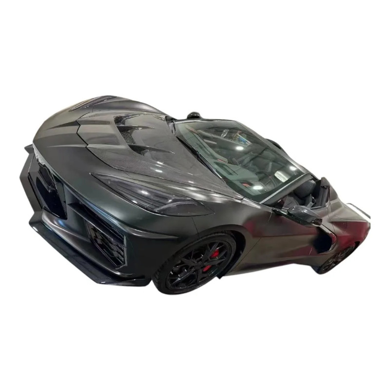 ZR1 Style Carbon Fiber Fibre Front Bonnet Engine Hood Bonnet for Chevrolet Corvette C8 Z06 2020-202