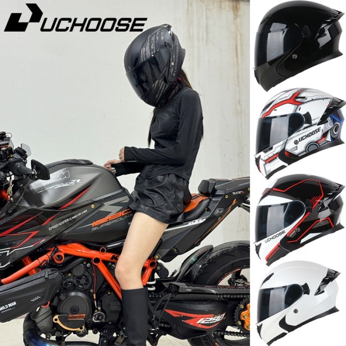 Uchoose DOT Modular helmet Full Face Helmets Crash Motorbike Protective Gear unisex Flip Up Helmet