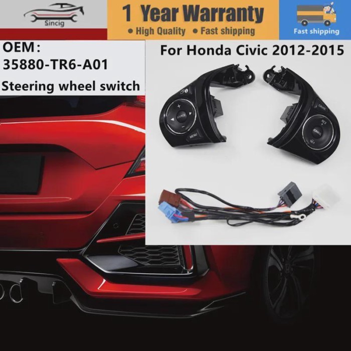 Multifunction steering wheel button control volume sound switch Audio Control button For Honda Civi