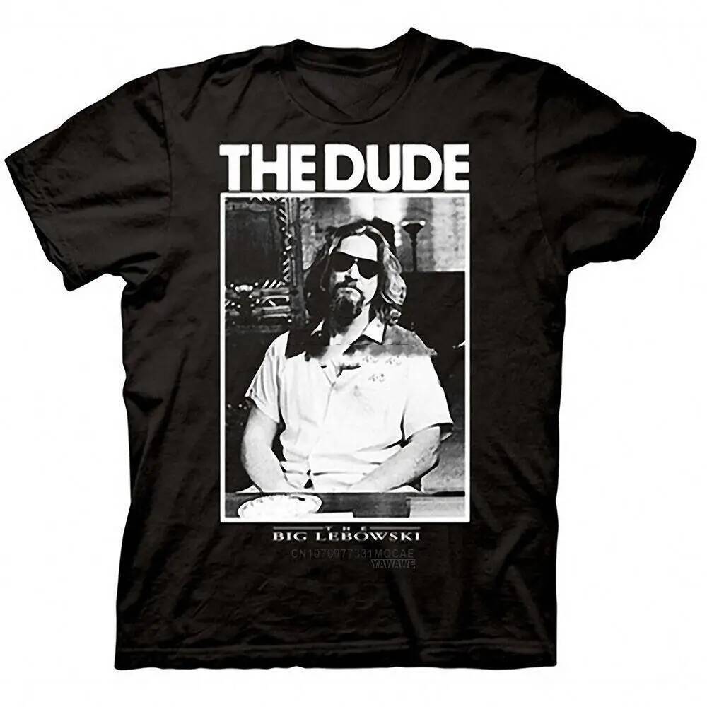 เสื้อยืดภาพกราฟิก The Dude จากเรื่อง Big Lebowski สีดำ อารมณ์ขัน TV MAN ระบายอากาศได้ดี เหมาะสำหรับสวมใส่ในวันสบาย ๆ หรือสไตล์ STREETWEAR - SLEV