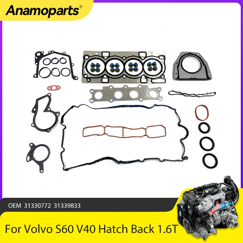 Engine Parts Full Head Gasket Set Fit 1.6 T For 11-15 Volvo S60 T4 V40 Hatch Back 1.6T B4164T l4 GA