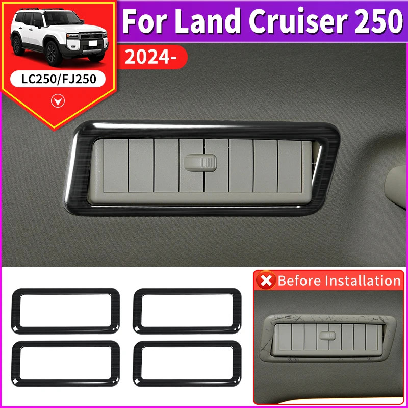 For Toyota Land Cruiser 250 2024 Car Roof Air Conditioning Vent Decoration Frame Prado LC250 FJ250
