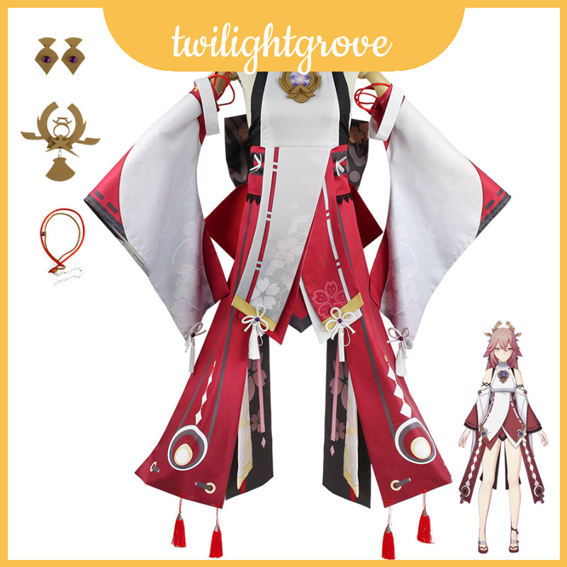 Yae Miko Guuji Yae เกมคอสเพลย์เครื่องแต่งกายสําหรับผู้หญิงฮาโลวีน