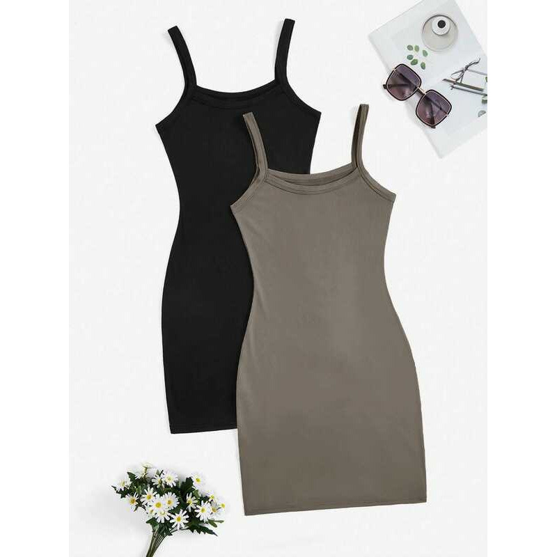 C Two-Piece Solid-Color Casual Dress Sets For Spring, Summer And Autumn In Europe And America