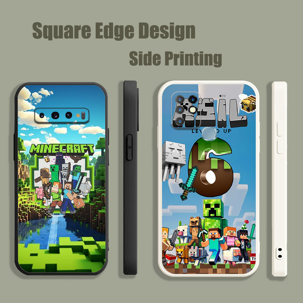 สําหรับ OPPO A5 A9 A53 A32 A7X Reno 6 5 Z 2020 5G minecraft bee Creeper Ghast Alex BOX01 เคสโทรศัพท์