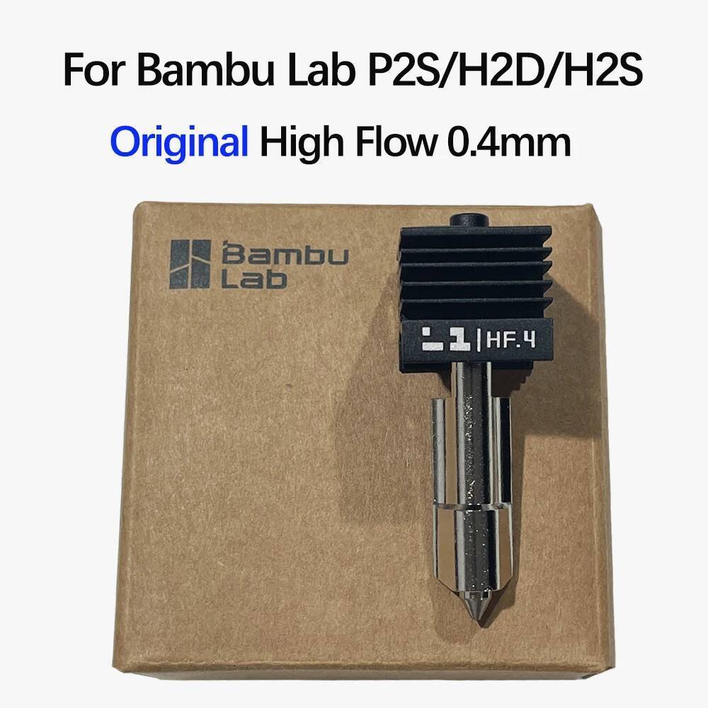 Original Bambu High Flow Hotend .4 - สําหรับ Babambu Lab H2D / H2S P2S Hotend HF.4 100% Official Cle