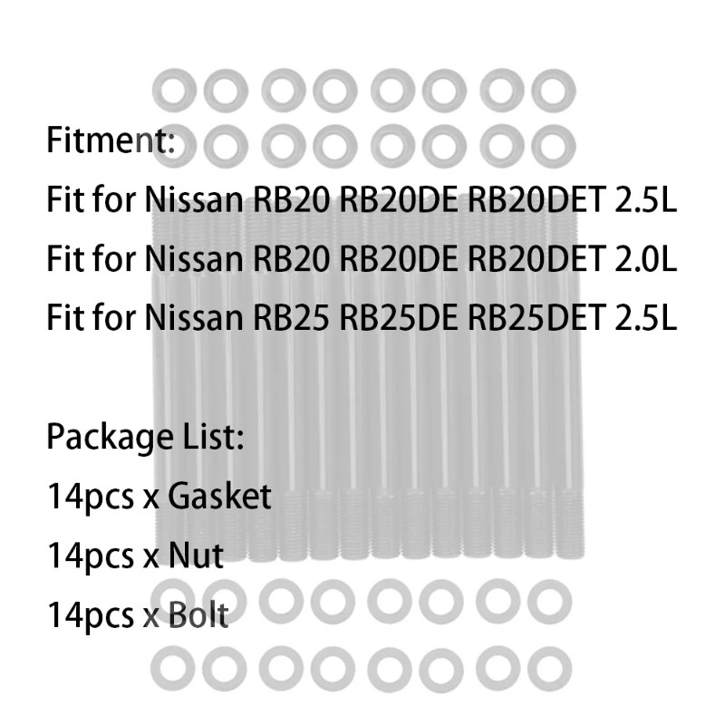 Cylinder Head Bolt Kit For NISSAN SKYLINE STAGEA RB25 RB25DET 2.5L RB20 RB20DET 2.0L 2.0 2.5 L T 20