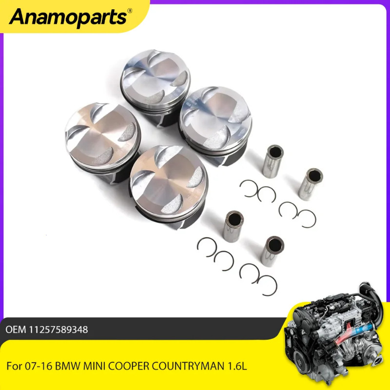 4X Pistons piston ring set Fit 1.6 T L L4 GAS N16B16A N12B16A For 07-16 BMW MINI COOPER COUNTRYMAN
