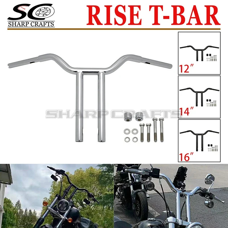 Club Style Rise T-Bar Handlebar Fat Steel Pipe Cables & Controls For Harley Davidson Dyna Sportster