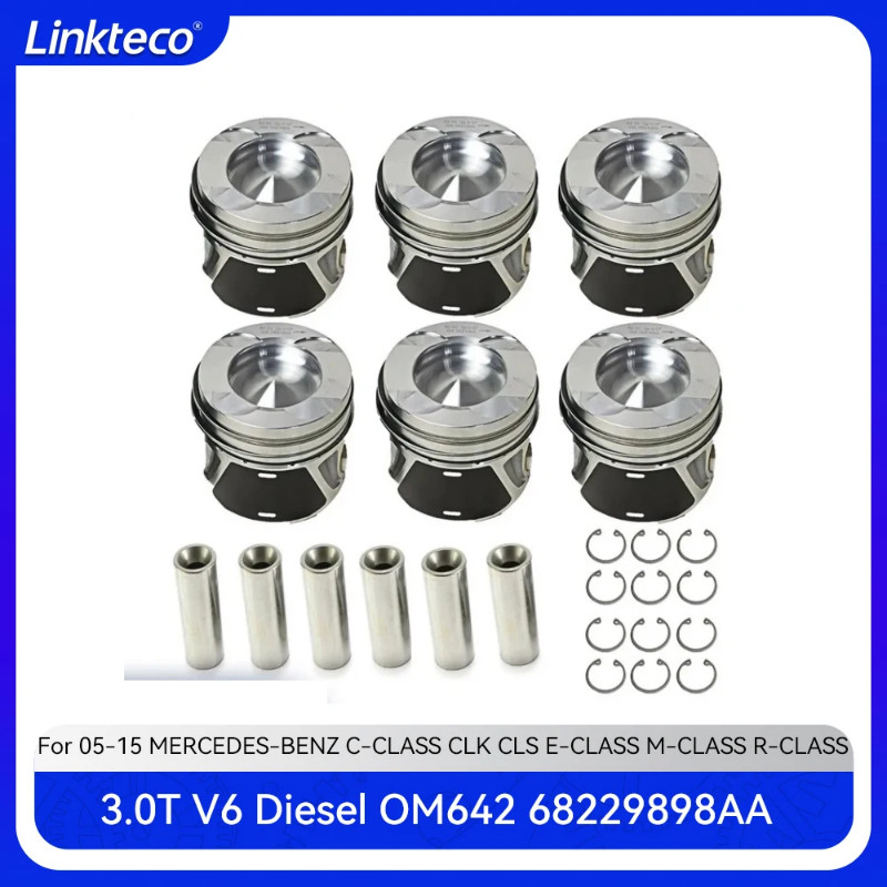 Engine part STD +0.5 Piston set Fit 3.0 T V6 Diesel OM642 For 05-15 3.0T MERCEDES-BENZ W203 W204 S2