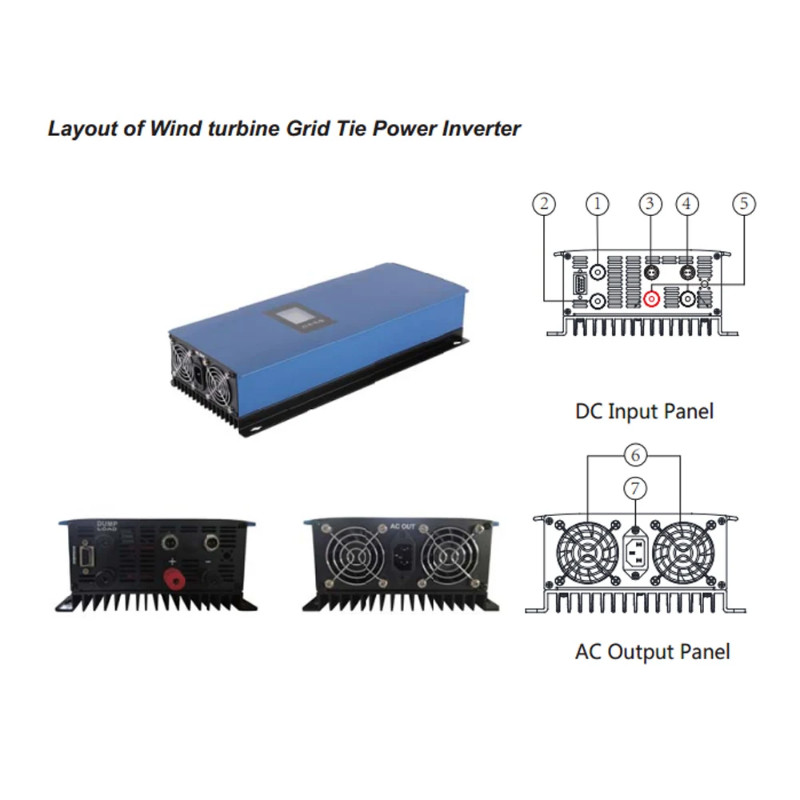 On Grid Tie Inverter 3KW/5KW/8KW Pure Sine Wave MPPT with Limiter WiFi for 3 Phase Wind Turbine Gen