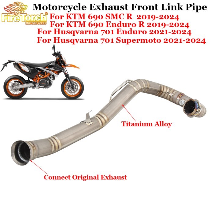 For KTM 690 SMC Enduro R 2019-2024 Husqvarna 701 Supermoto 2021 - 2024 Motorcycle Exhaust Escape Ti