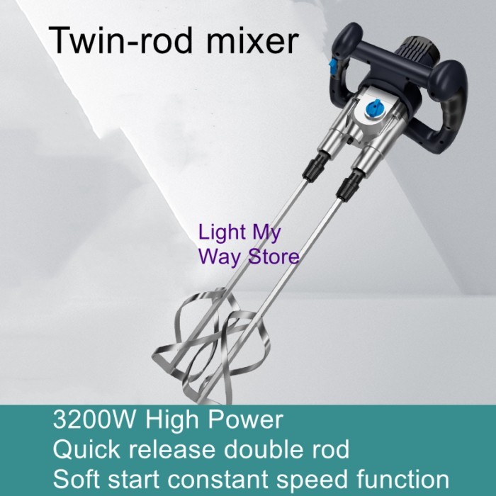 High power cement mixer electric double pole mixer electric drill mortar putty powder coating