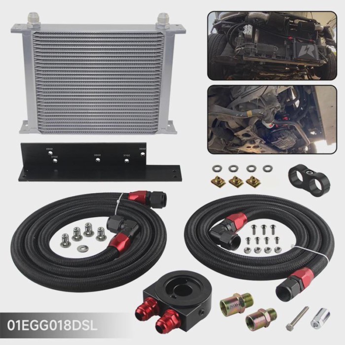 Oil Cooler 30 Row AN10 Bolt On Kit Fits for Nissan Fairlady 370Z Z34 09-17 3.7L / 350Z Z33 03-08 3.