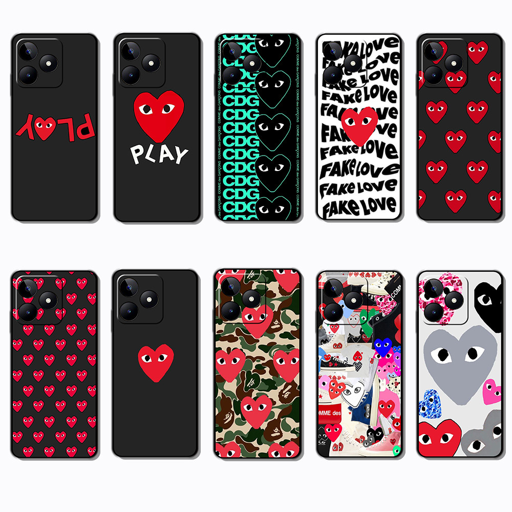 สําหรับRealme C51S C67 C68 C63 C61 P1 หมายเหตุ 50 CDG PLAYเคสโทรศัพท์สีดํานุ่ม