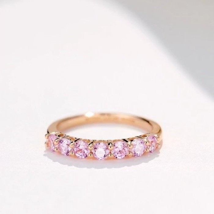 Seiko Version 7 Diamond Half Ring Row Diamond Ring Pink Diamond Rose Gold Half Ring Side Ring T Hom