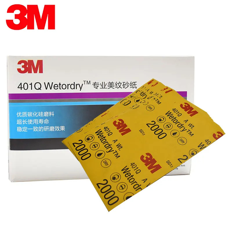 10Pcs 3M401Q Sandpaper Polishing And Sanding Sandpaper Set Car Paint Water Mill Water Resistance 20