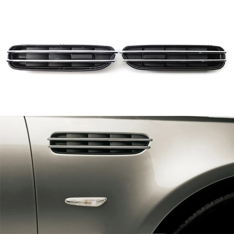 1pair Car Side Fender Air Flow Vents Grille Grill For BMW 5 Series E39 E60 E61 M5 ABS Plastic Car A