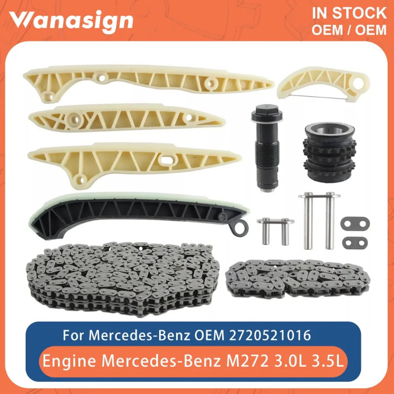 Engine Timing Chain Kit Fit 3.5 L For Mercedes-Benz E25 E30 E35 M273 E46 E55 E550 G550 GL450 GL500