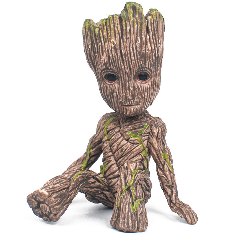 ผู้ปกครองของ Galaxy Groot รูปที่ 7 ซม. ต้นไม้มนุษย์ Raccoon Star-Lord Doll นั่งเครื่องประดับขนาดเล็