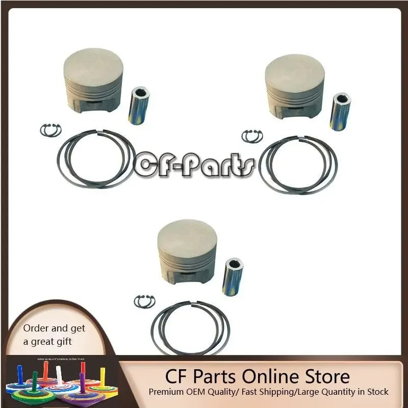 New 3 Sets STD Piston Kit With Ring 129367-22090 Fit For Yanmar 3T84 3D84-1 Engine 84MM