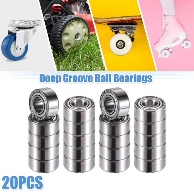 Motoforti 20pcs 685ZZ 5x11x5mm Double Metal Shield Single Row Deep Groove Ball Bearings Silver Tone