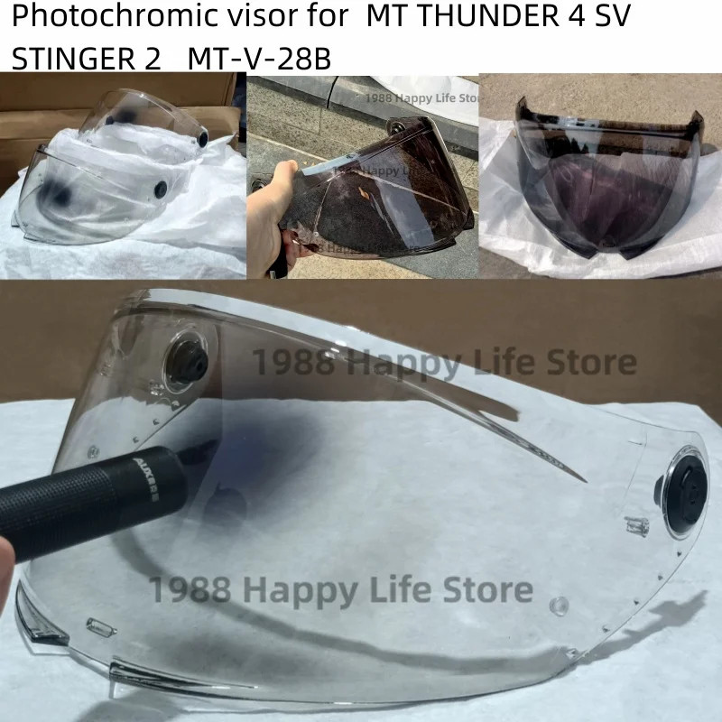Photochromic Helmet visor for MT THUNDER 4 SV STINGER 2 MT-V-28B Breaker SV Motorcycles Lens Shield