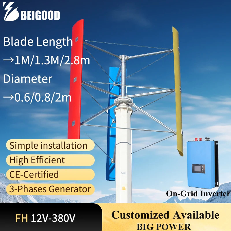 10KW 8KW 12V 24V 48V 220V for Home Vertical Wind Turbine Generator Free Energy Wind Power Windmill
