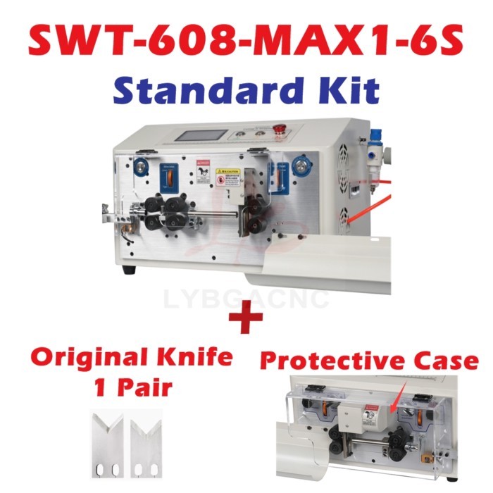 SWT-608-MAX1-6S Automatic Peeling Stripping Cutting Machine 0.2 To 25mm2 550W 6 Wheels Drive Touch
