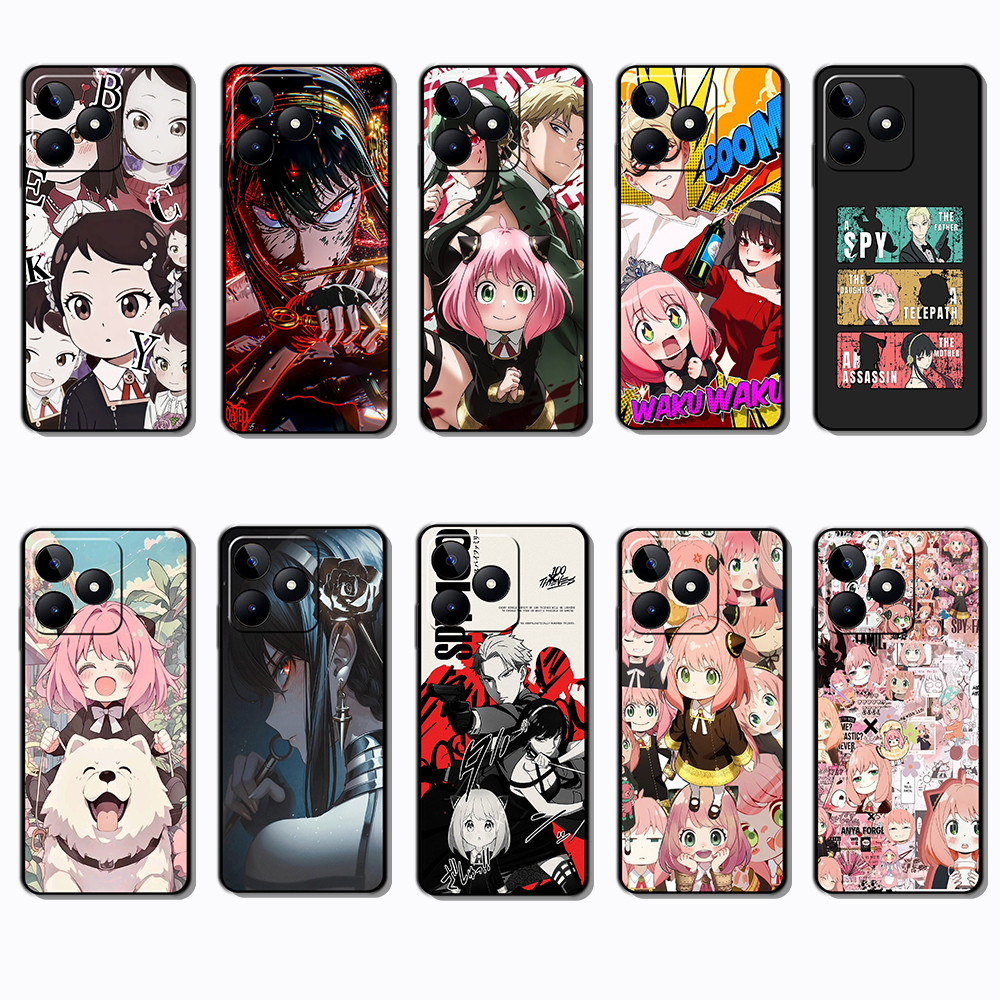 สําหรับRealme C51S C67 C68 C63 C61 P1 หมายเหตุ 50 G13 SPYFAMILYขอบสีดําTPUเคสโทรศัพท์ | ยืดหยุ่น กัน