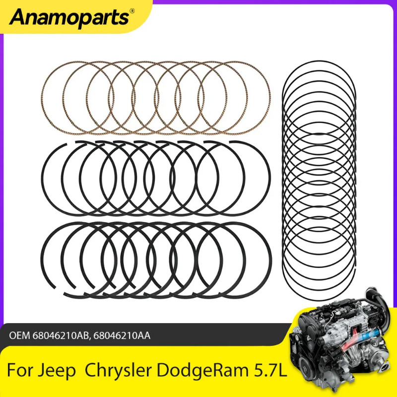 Engine Parts Piston Rings Standard Size Piston Rings Set Fit 5.7 L V8 Gas For 09-16 Chrysler Aspen