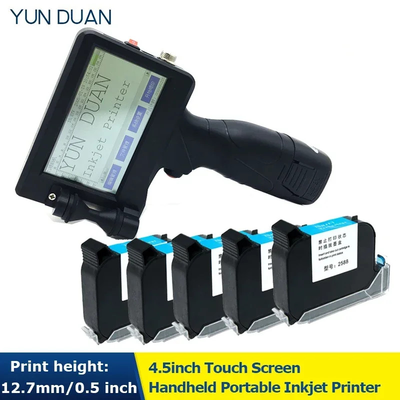 YUN DUAN Handheld Inkjet Printer Quick Drying Ink Inkjet Printer Portable Printer for Expiry Date L