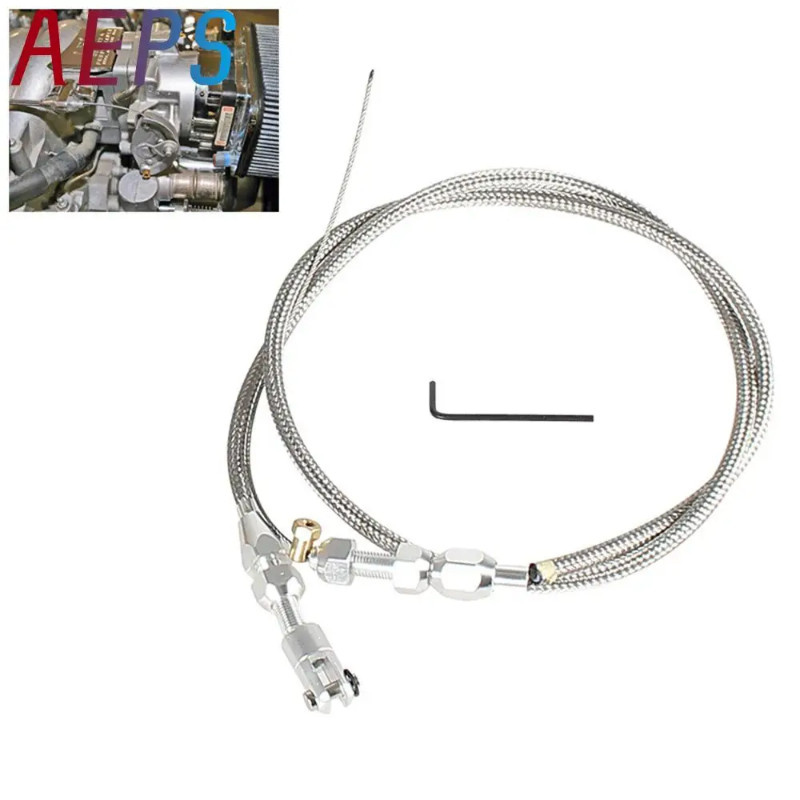 36" Stainless Steel Braided Throttle Gas Cable Kit for LS LS1 4.8 5.3 6.0 Engine