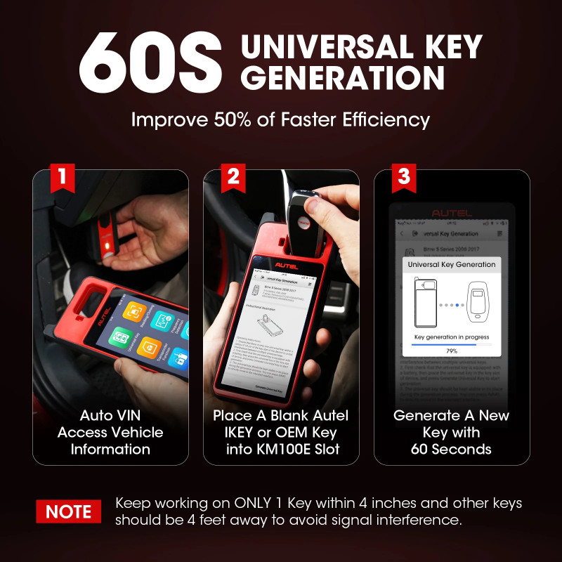 Autel KM100 Key Programmer KM100E 60S Universal Key Generator Immobilizer Key FOB Programming Tool