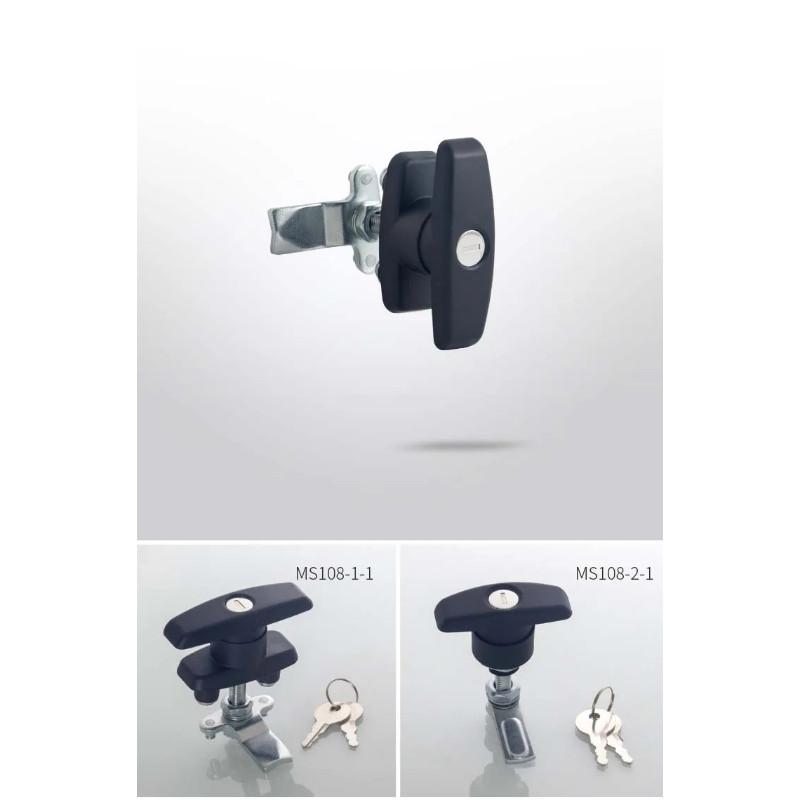 Hot T Handle Latch/Lock Keyed Alike Black Coated Fit for Cabinets Garage Letter-box Drawer File cab