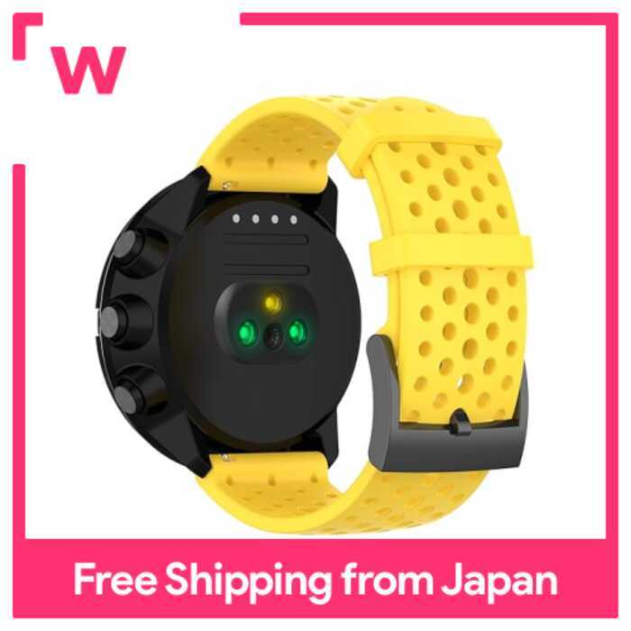 C สำหรับ Suunto & Suunto 7สายรัดข้อมือกีฬาสายซิลิโคนเปลี่ยนสายนาฬิกาสำหรับผู้ชาย & ผู้หญิง เหลือง,เ